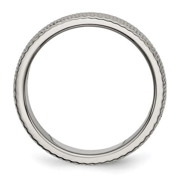 Kazi Luxury Chisel Titanium Polished and Textured 6mm Band - Picture 9 of 9